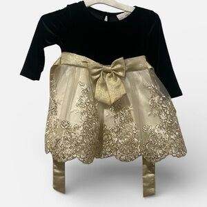 Rare Editions Black Velvet Dress